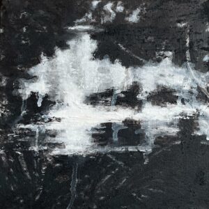 Les Anguerrets 30x30 Fusain, encre Chine, acrylique sur toile 2026