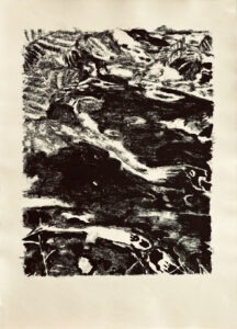 70x50-Fondu au noir d'ivoire-Papier Fabriano ivoire-Monotype aux encres de gravure-2026-Rafaele Ide